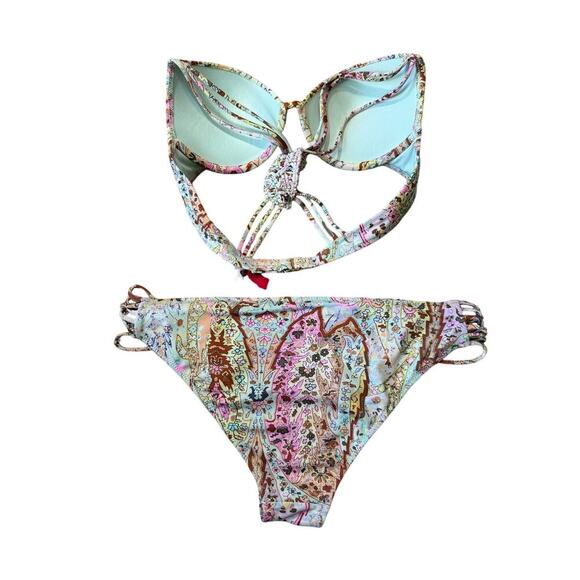 Victoria's Secret Bikini size Medium, floral, multicolor 2 piece, Boho design - Picture 2 of 10